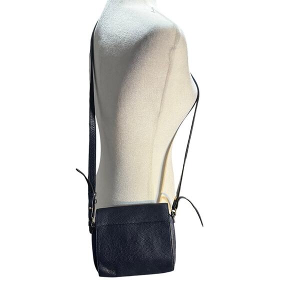 Brooks Brothers Genuine Leather Crossbody Bag Navy | Rare Style - Picture 2 of 6